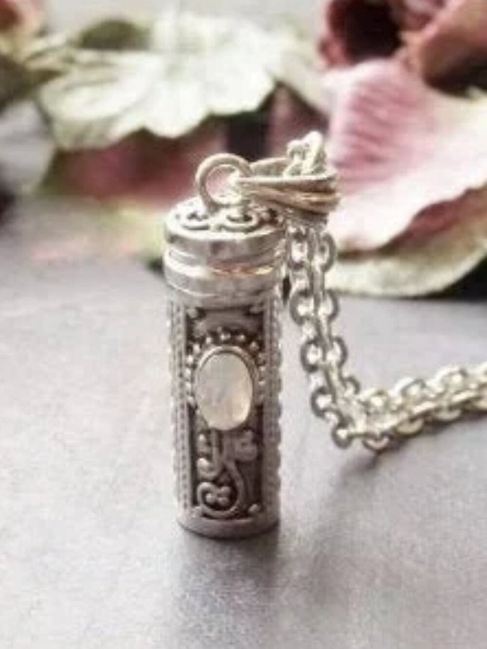 October Birthstone Necklace Locket - Picture 2 of 6